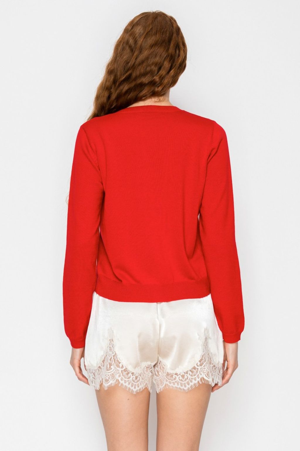 Road G - Lace Trim Satin Shorts - Ecru