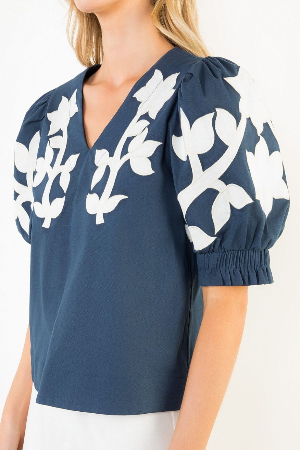 Olive and Bette's - Embroidered Puff Sleeve Top