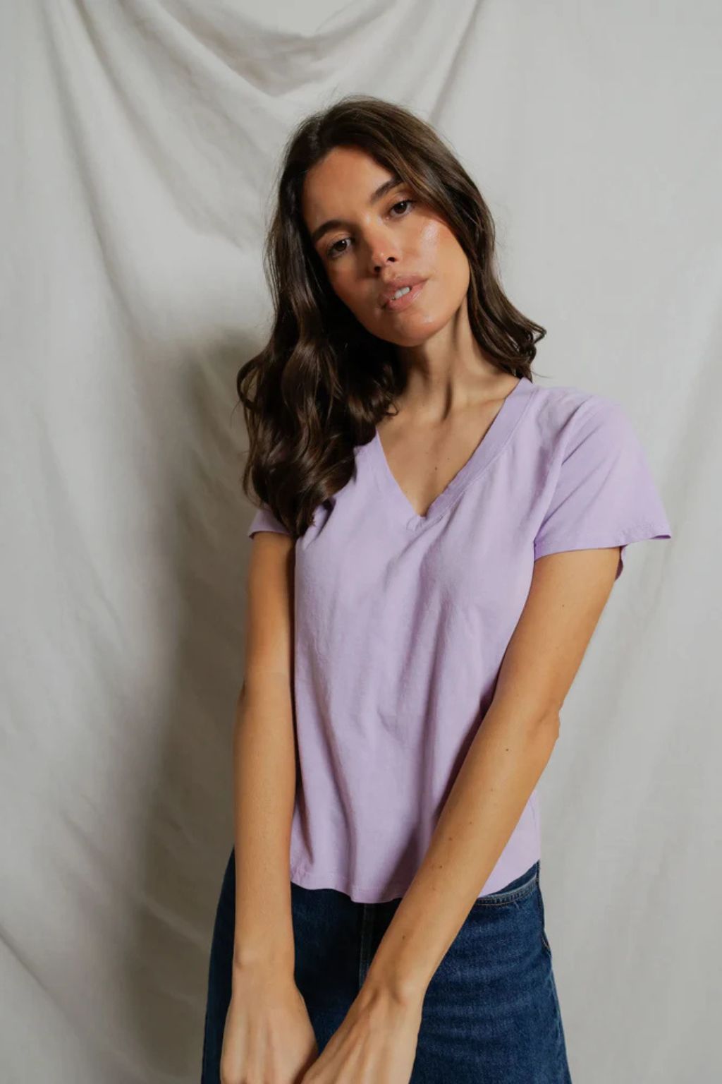 Perfect White Tee - Hendrix Boxy V Neck Tee