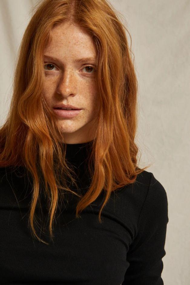 Perfect White Tee - Lauryn Mock Neck Long Sleeve Tee