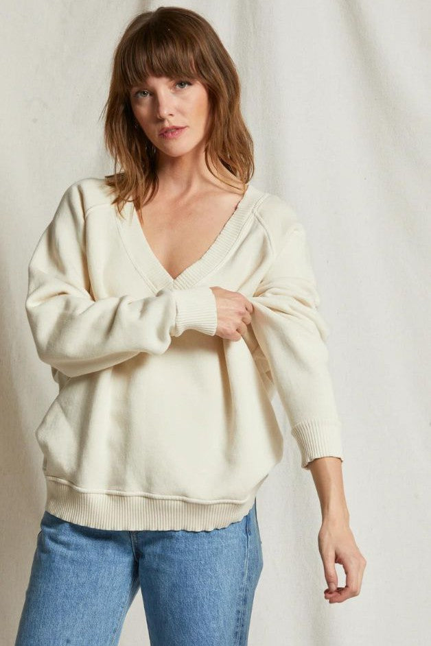 Perfect White Tee - Dakota V neck Sweatshirt