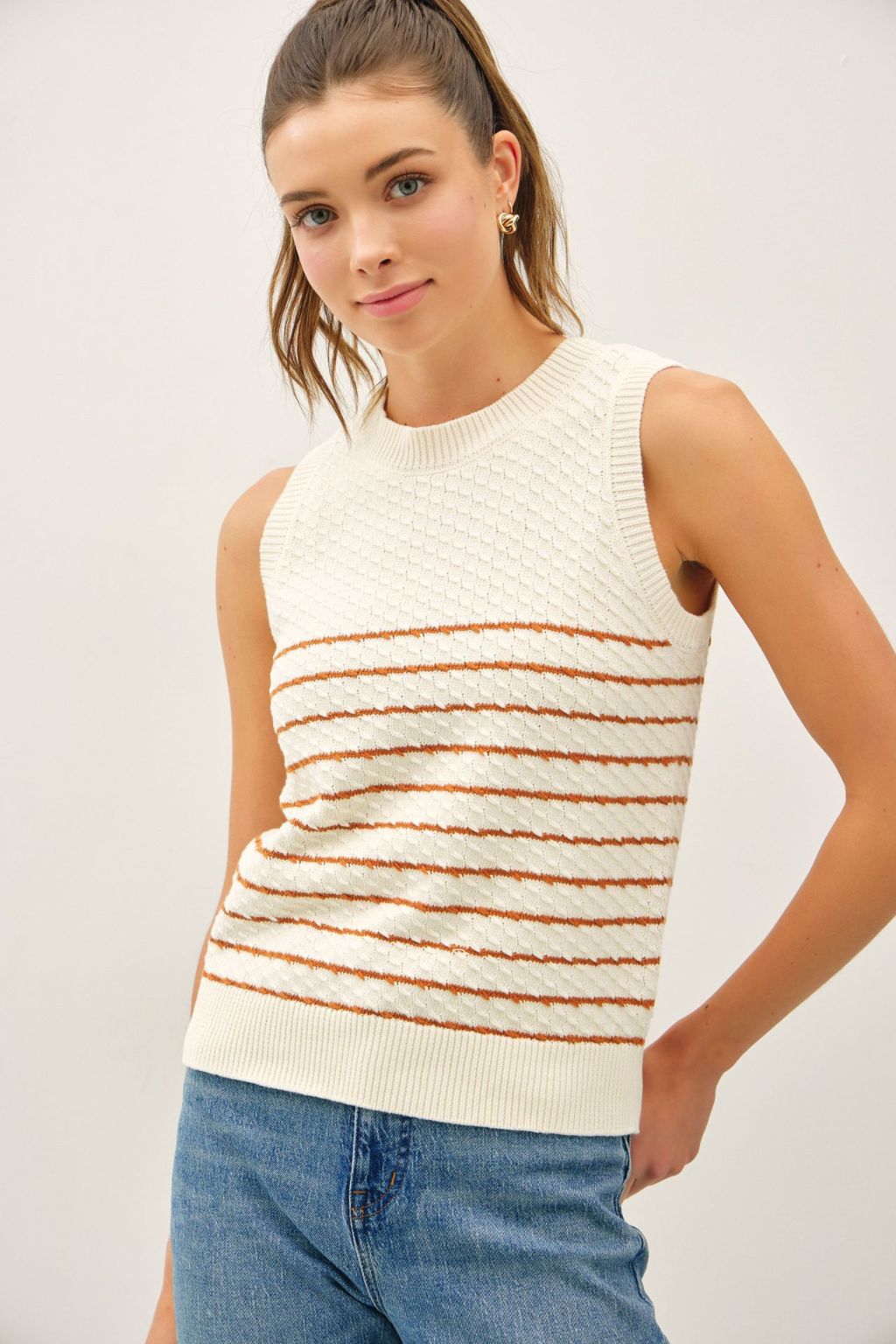 Road G - Mini Cable Striped Vest