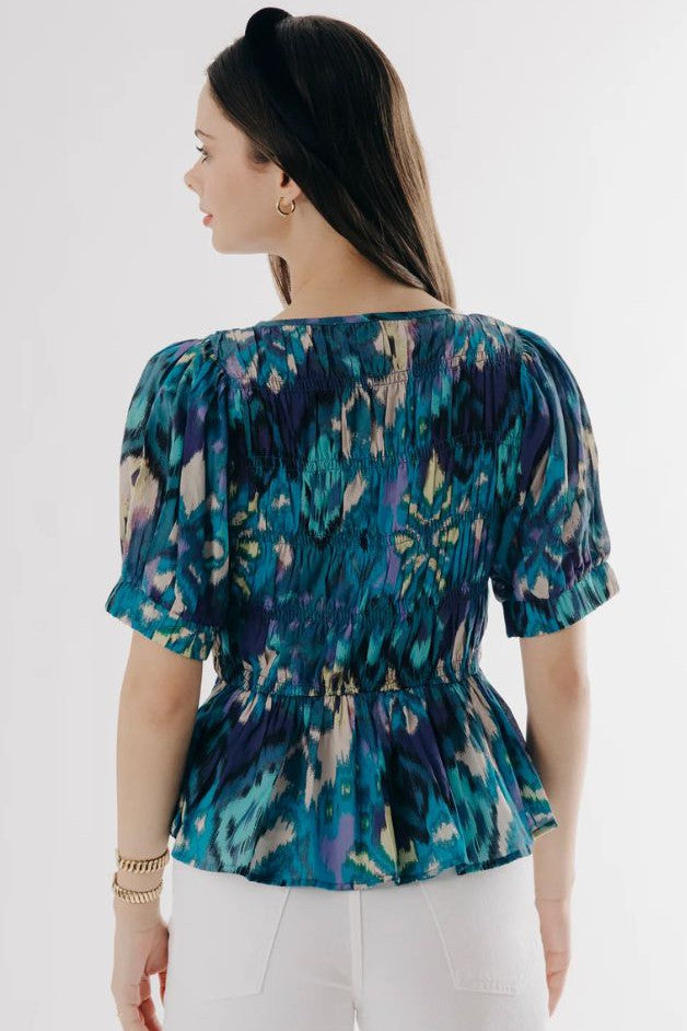 Love The Label - Stevie Top - Symphonic Ikat Print