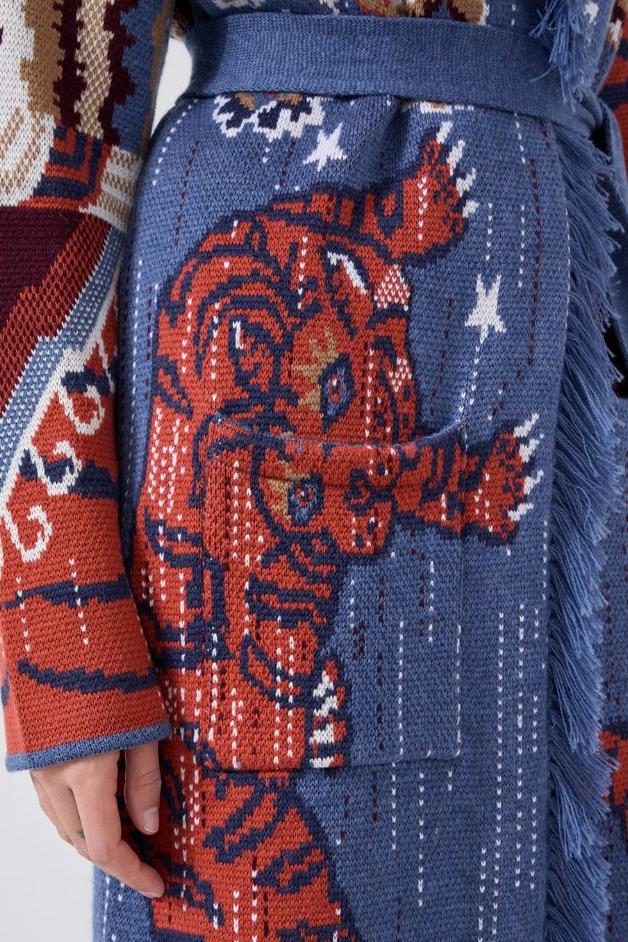 Hayley Menzies - Mick Jacquard Coat - Tiger Navy