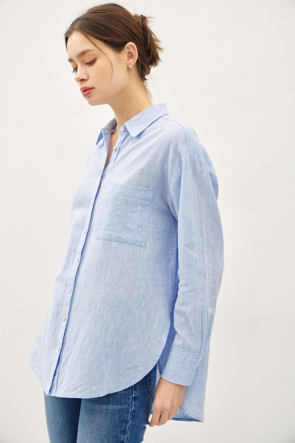Road G - Long Sleeve Linen Button Front Shirt