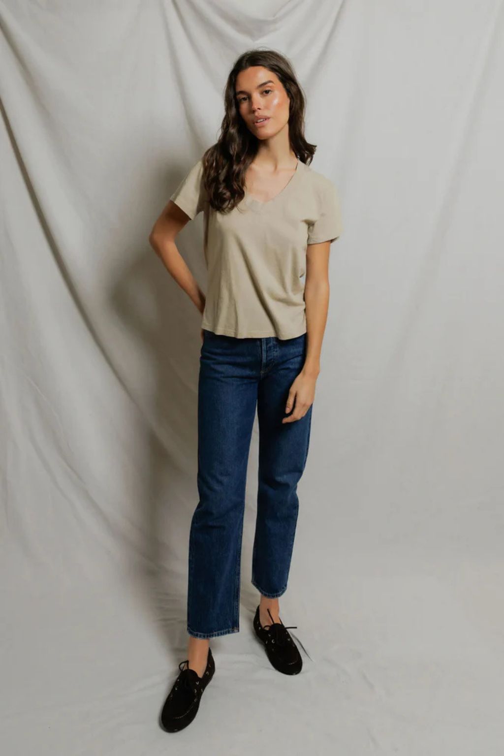 Perfect White Tee - Hendrix Boxy V Neck Tee
