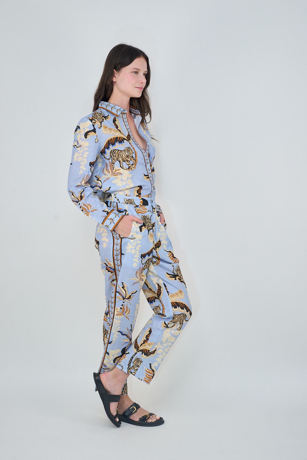 Las Surenas - Shirt Bali Tiger Light Blue