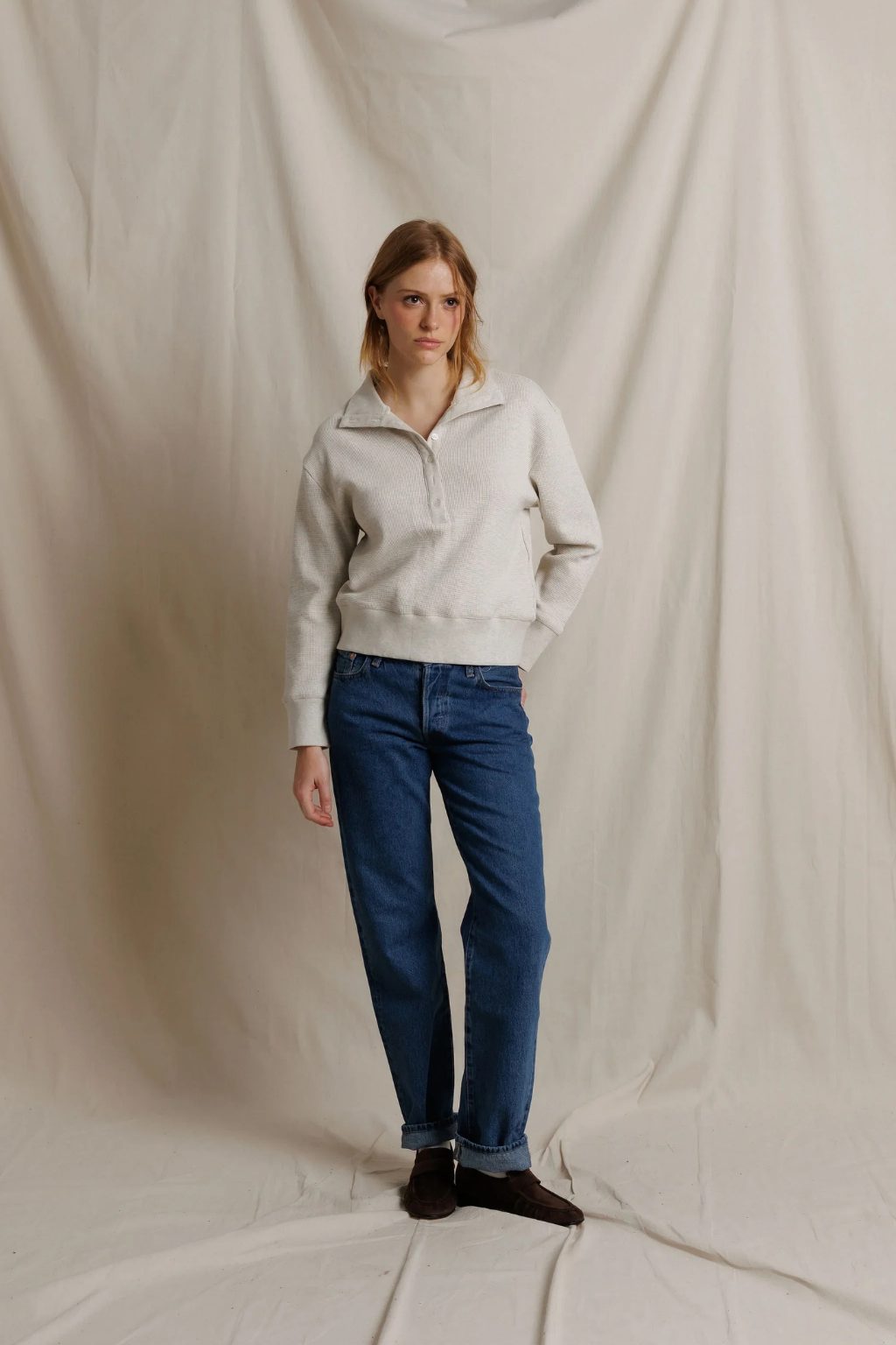 Perfect White Tee - Zia 1/4 Zip Waffle
