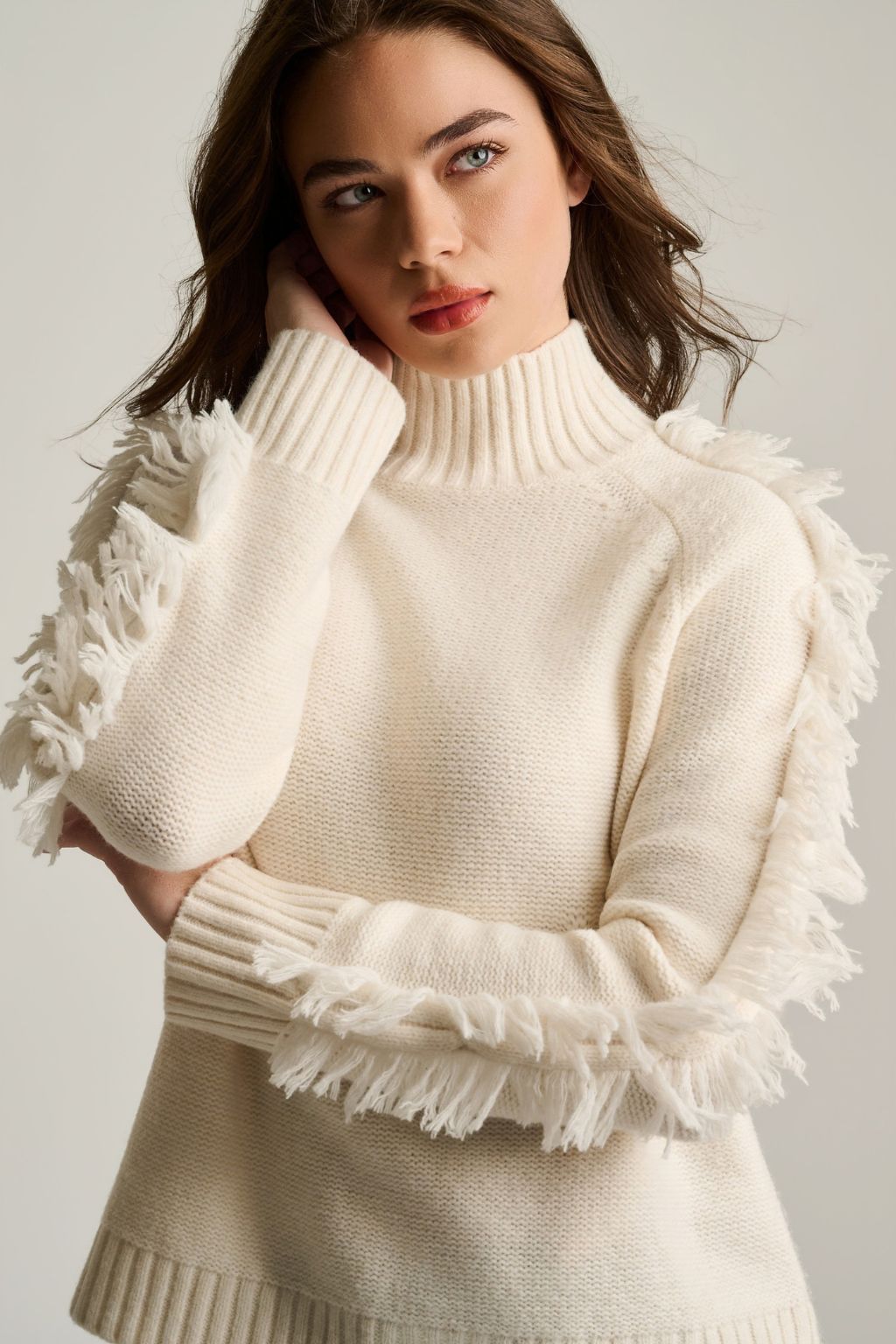 Lisa Todd - Fringe Benefits Mock Neck - Winter White