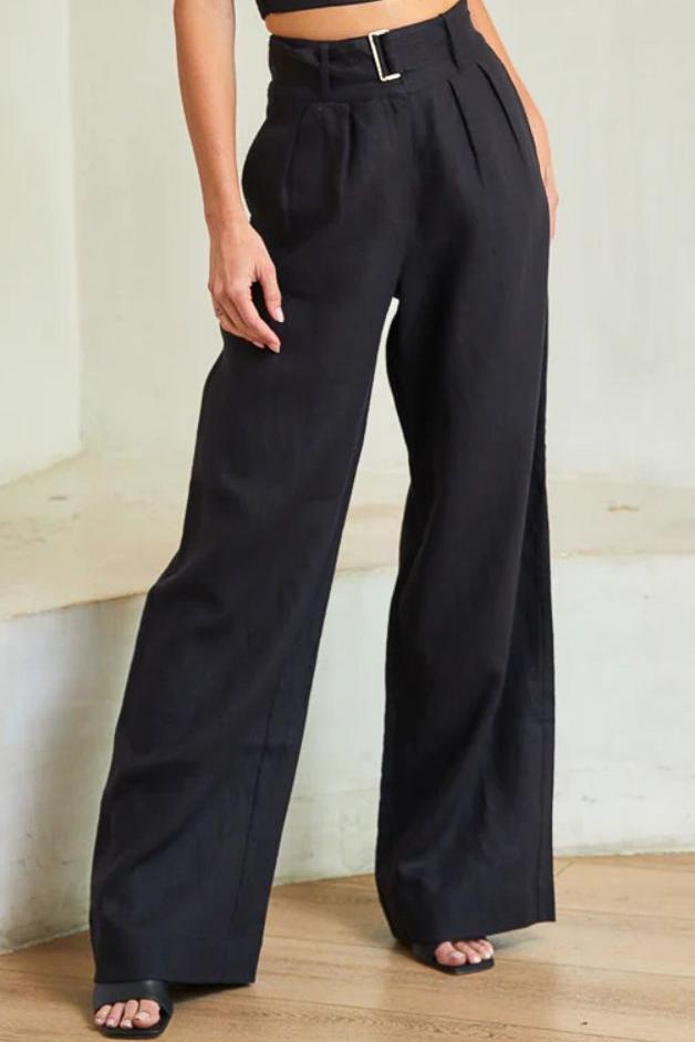 Hevron - Alina Pant - Black Tencel