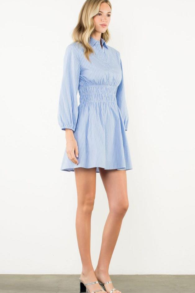 Olive and Bette's - Smocked Waist Striped Mini Dress