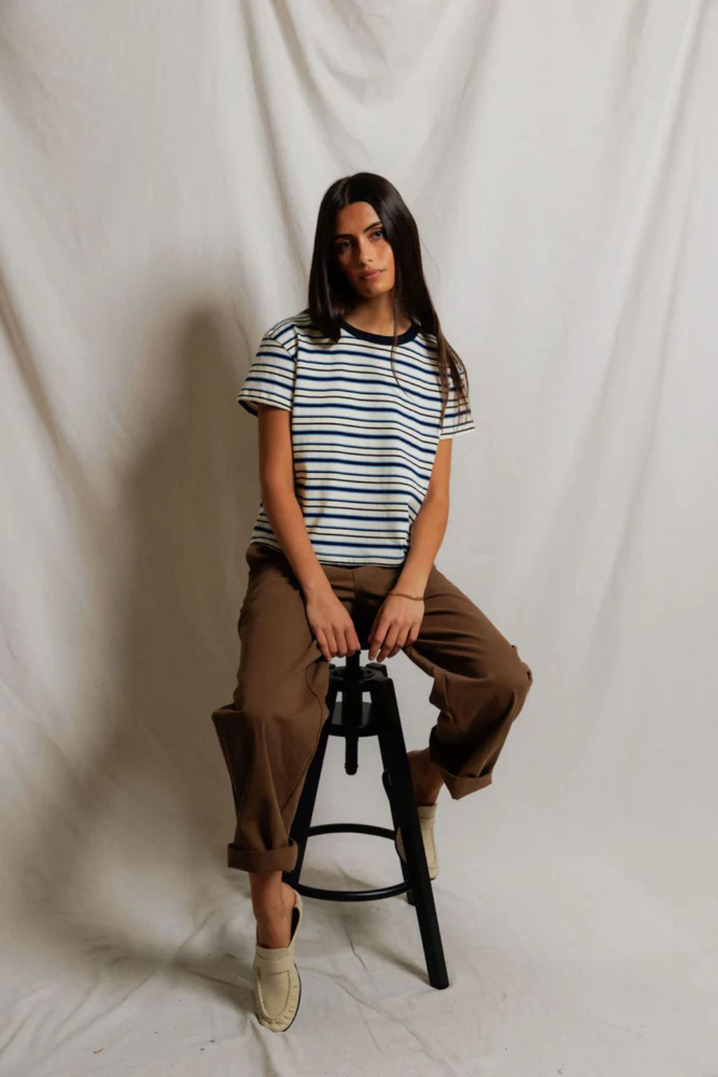 Perfect White Tee - Dawn Stripe Tee