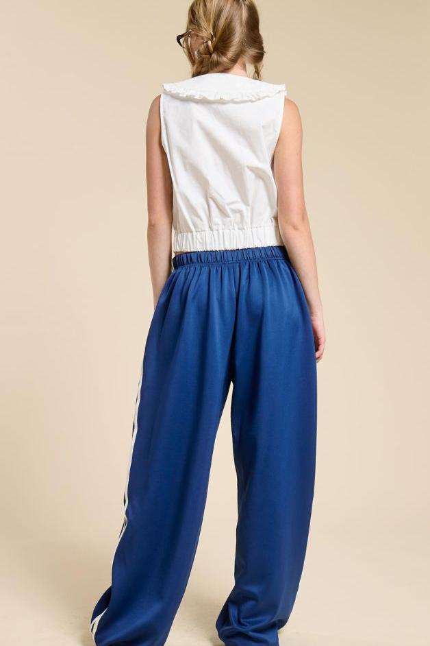 Olive and Bette's - Side Striped Wide Leg Track Pants