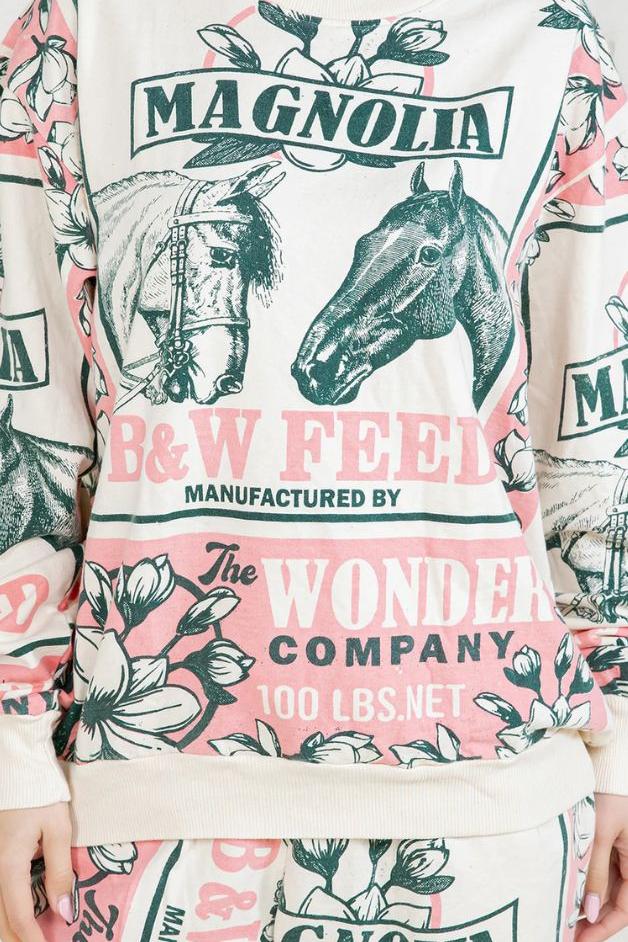 Olive and Bette's - Horse Hand Block Printed Sweatsuit