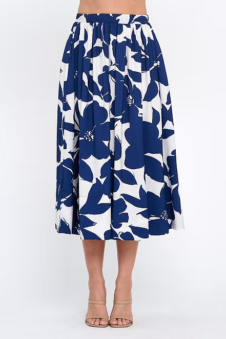 Olive and Bette's - Blue and White Floral Skirt