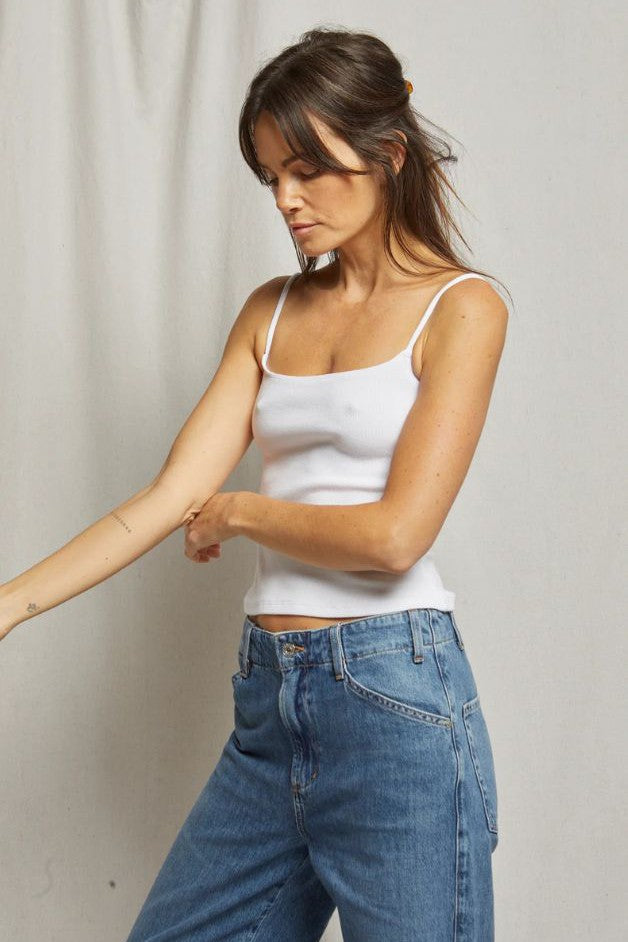 Perfect White Tee - Lucille Ribbed Skinny Tank