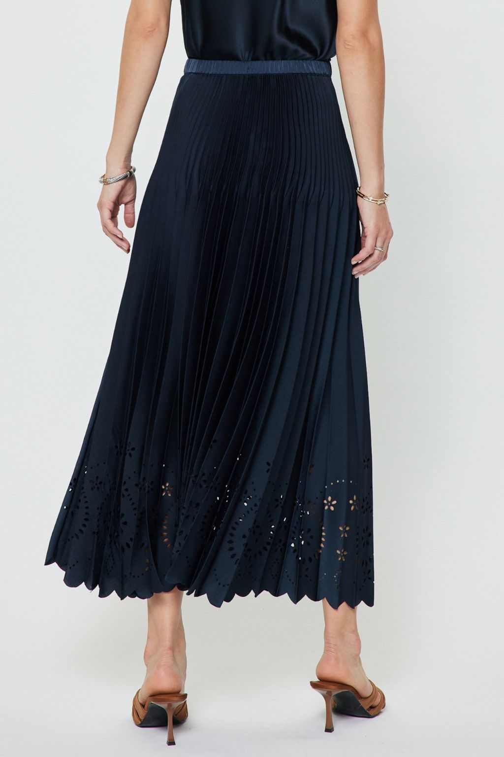 Olive and Bette's - Pleated Laser Cut Maxi Skirt