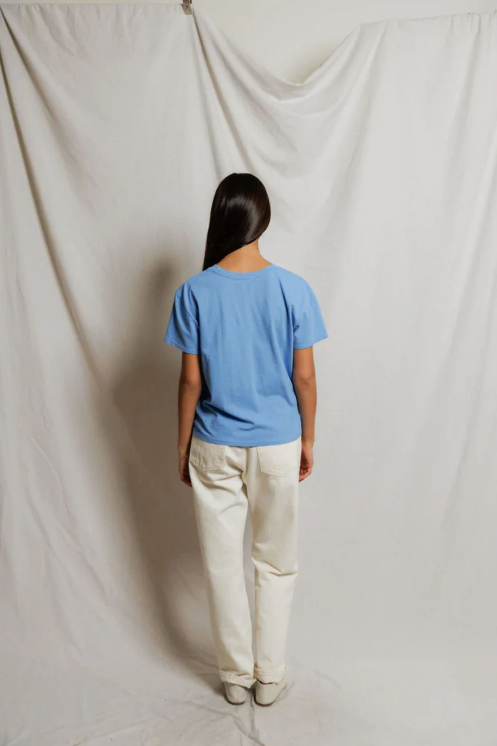 Perfect White Tee - Harley - Pacific Blue