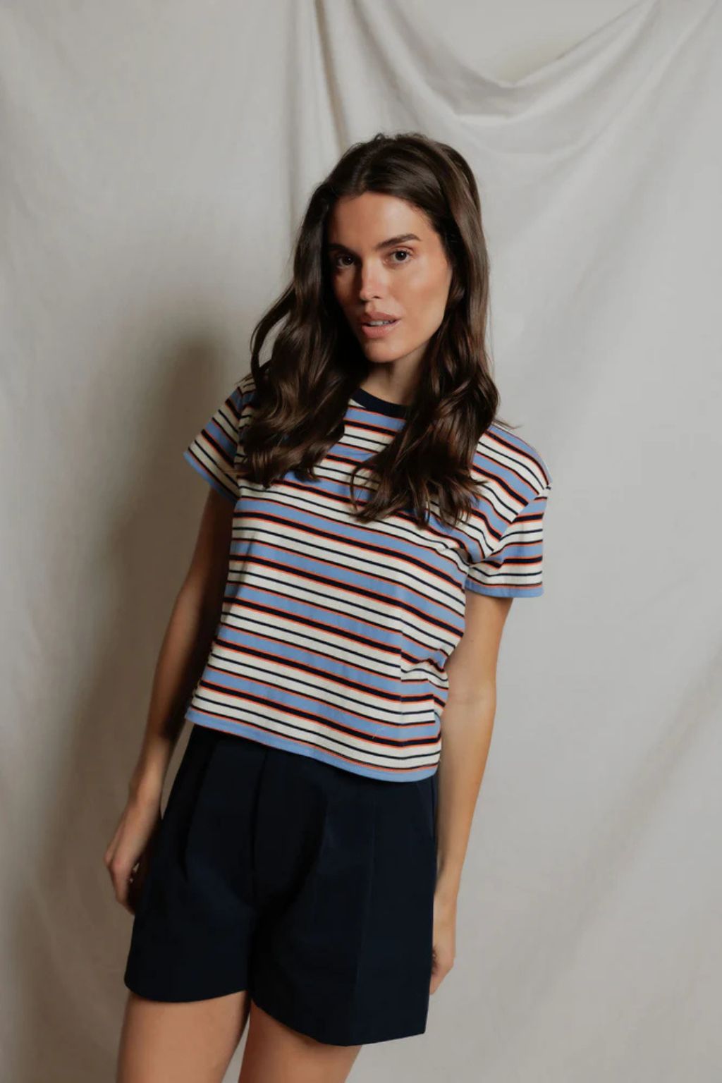 Perfect White Tee - Dawn Stripe Tee