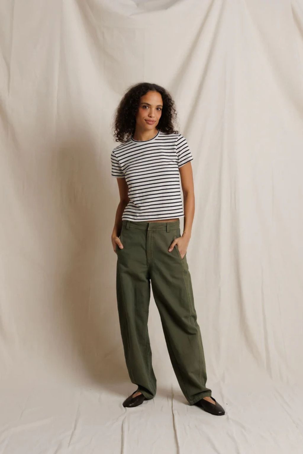 Perfect White Tee - Carter S/S Striped Tee