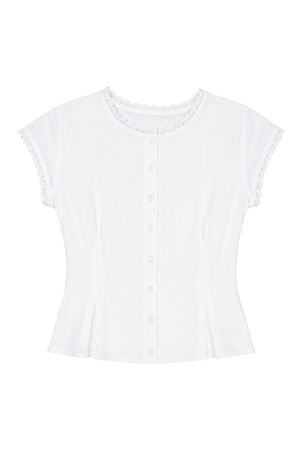 Road G - Lace Trim Pintuck Blouse