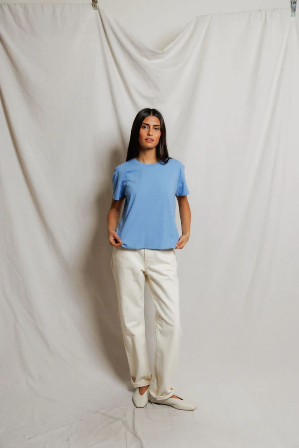 Perfect White Tee - Harley - Pacific Blue