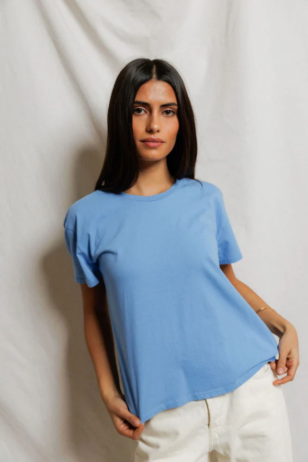 Perfect White Tee - Harley - Pacific Blue