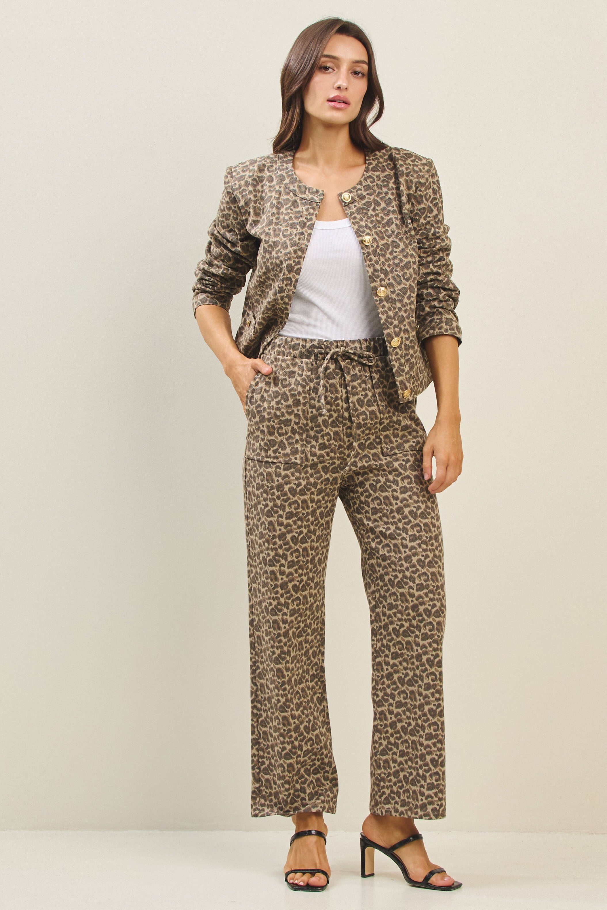 Olive and Bette's - Tie Waist Leopard Pant