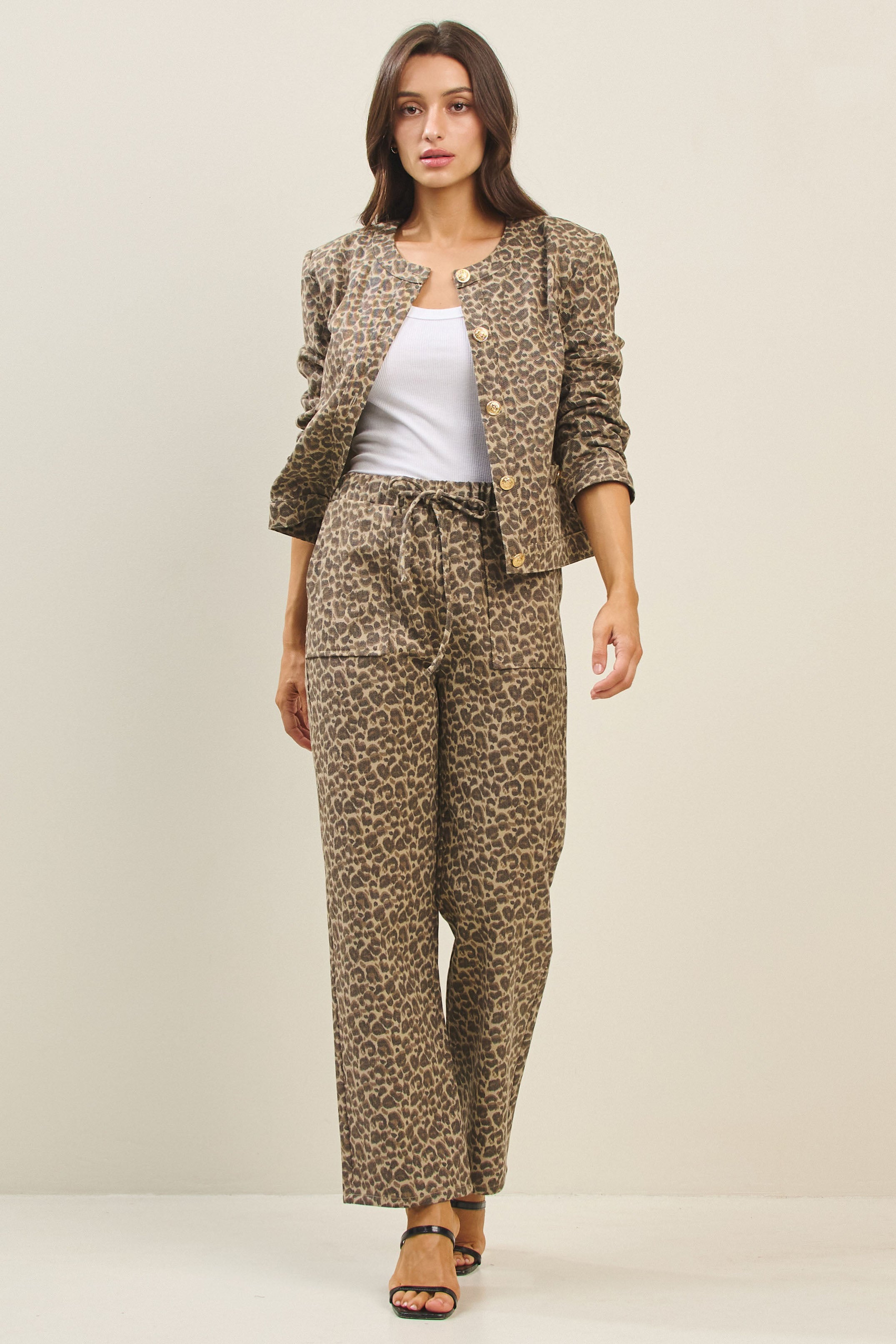 Olive and Bette's - Tie Waist Leopard Pant