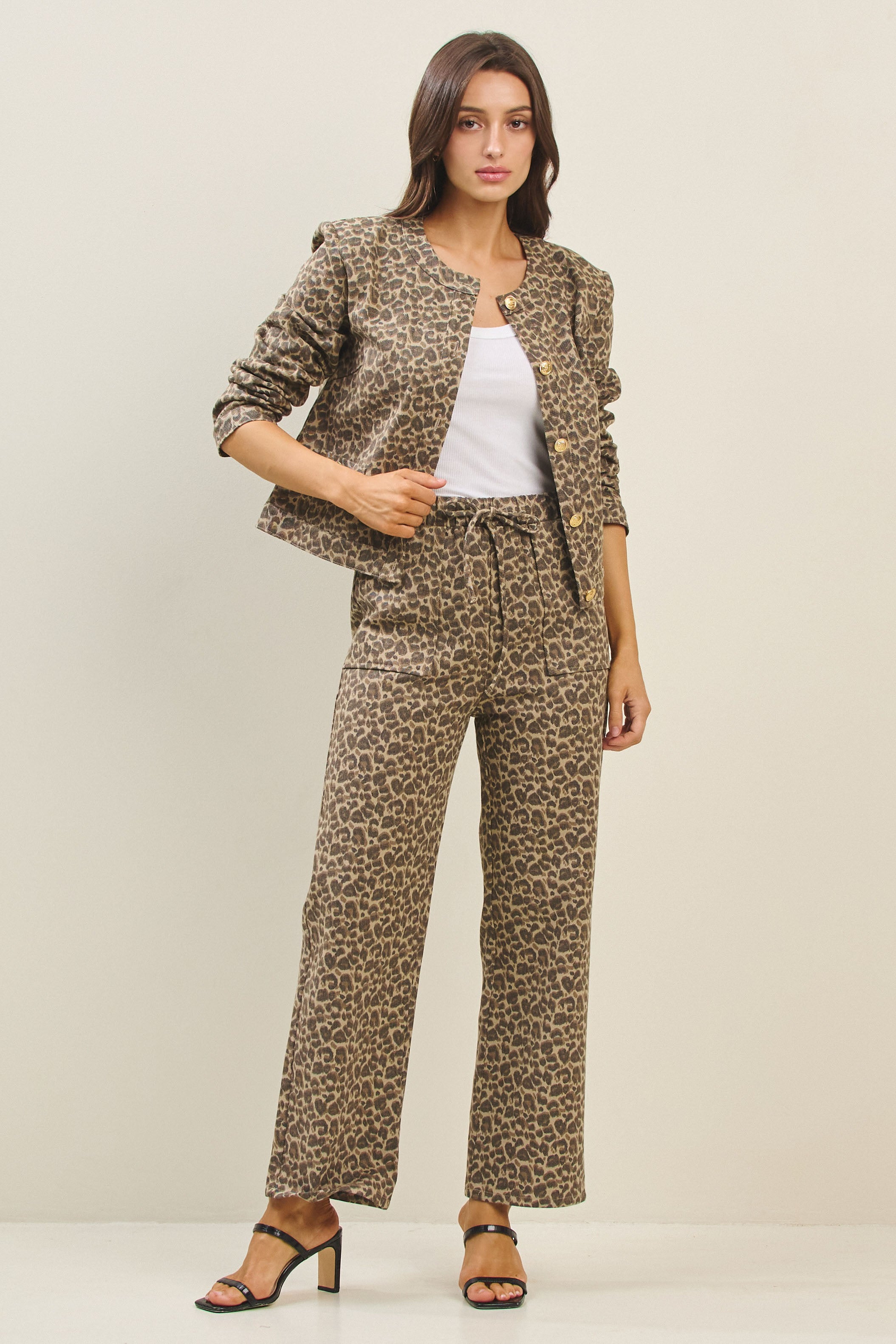 Olive and Bette's - Tie Waist Leopard Pant