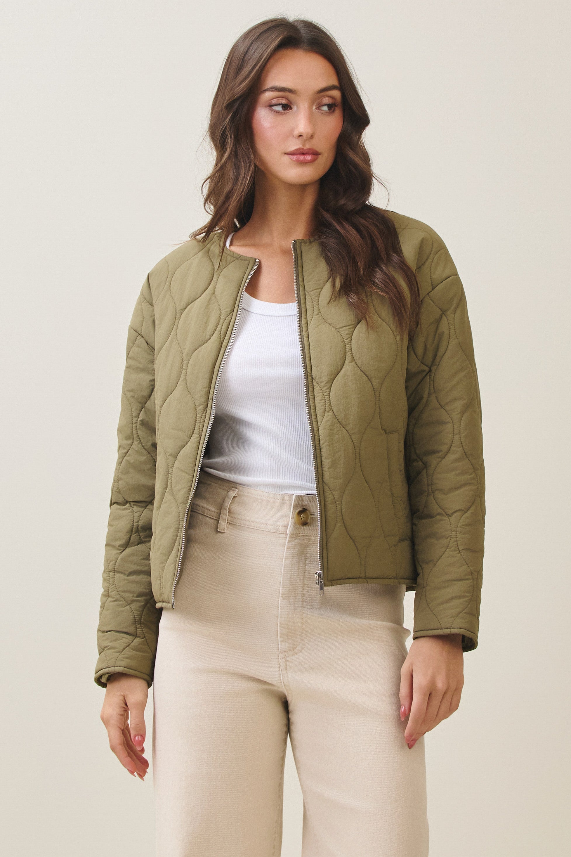 Olive and Bette's - Quilted Jacket- Olive