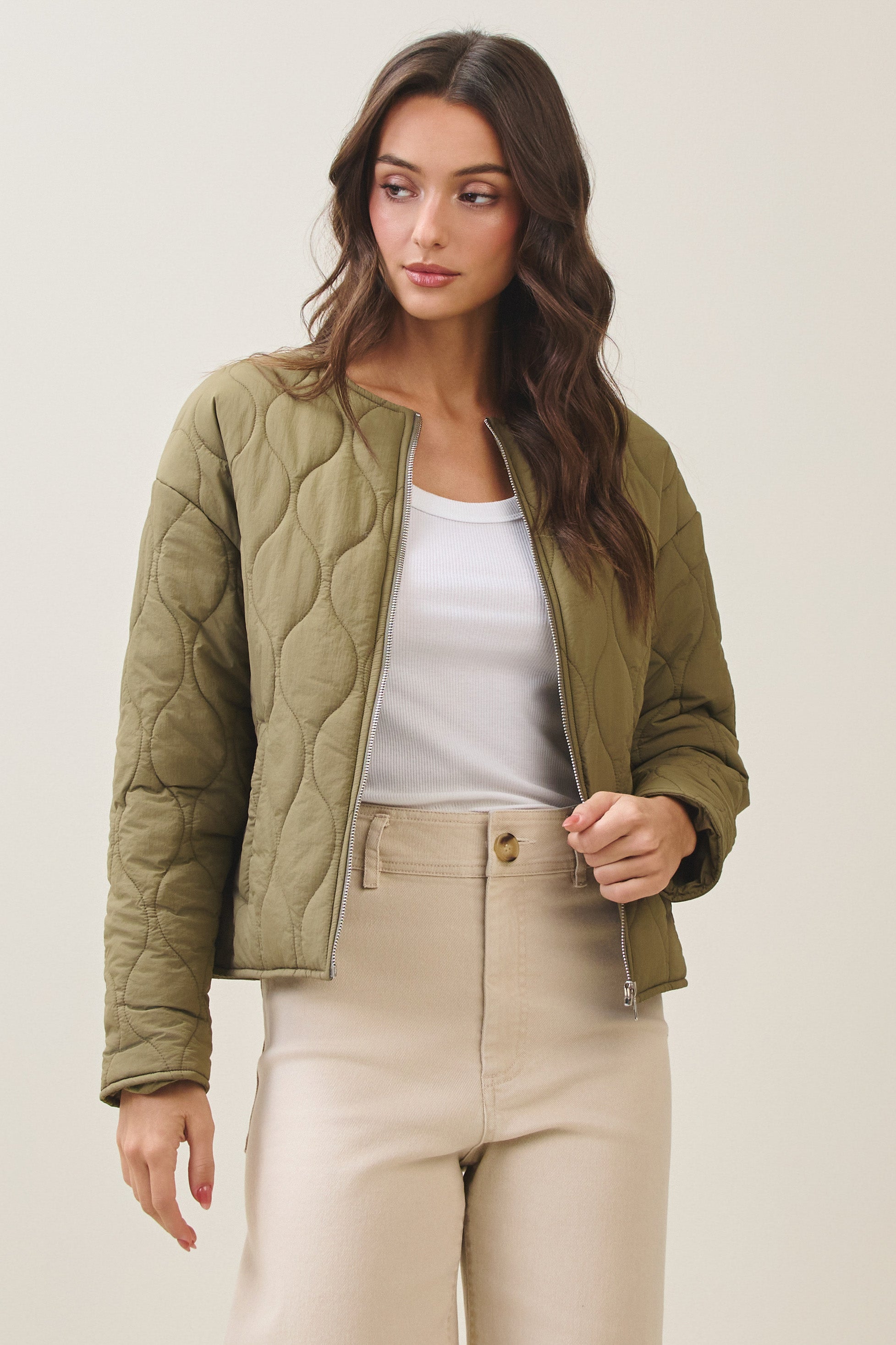Olive and Bette's - Quilted Jacket- Olive
