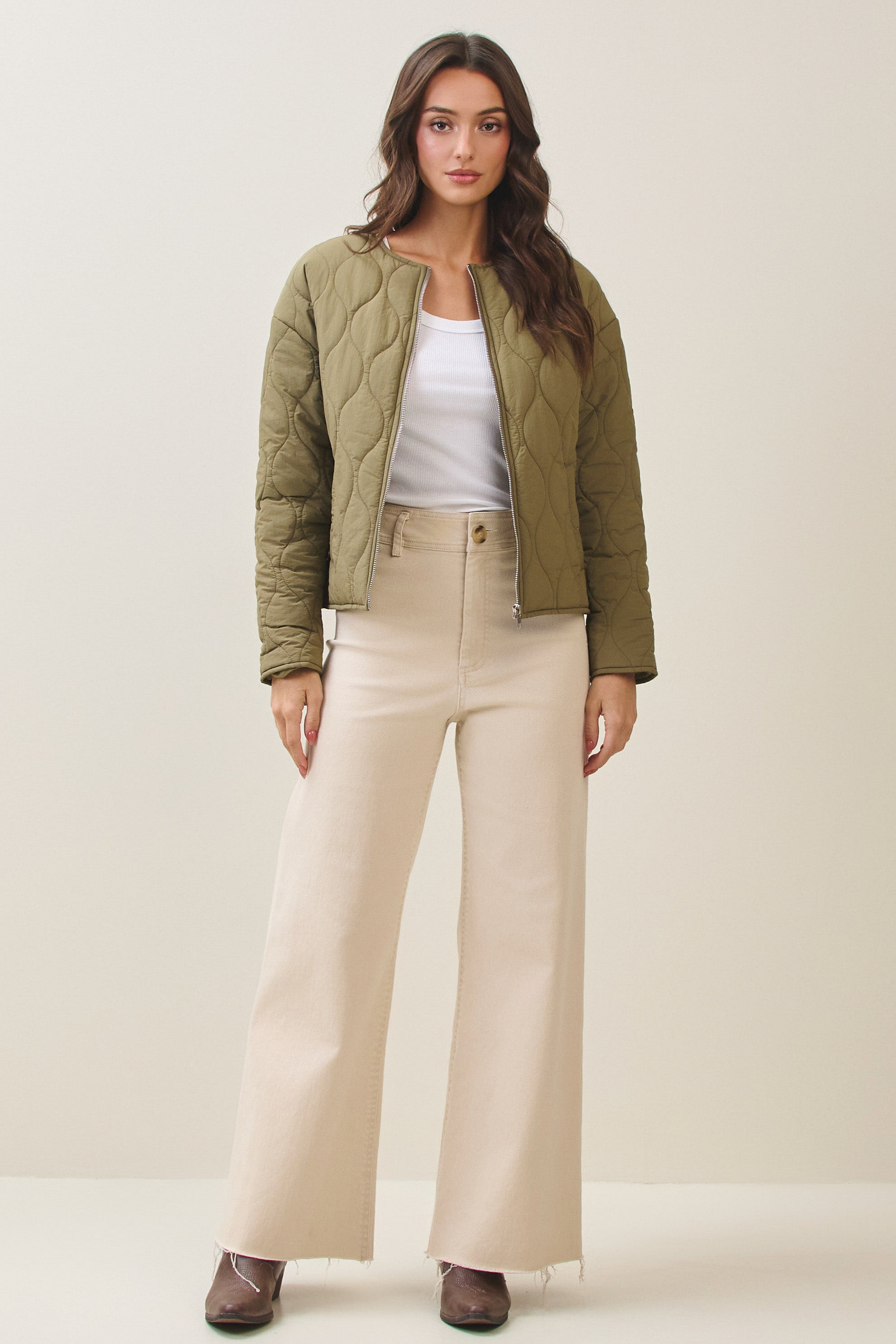 Olive and Bette's - Quilted Jacket- Olive