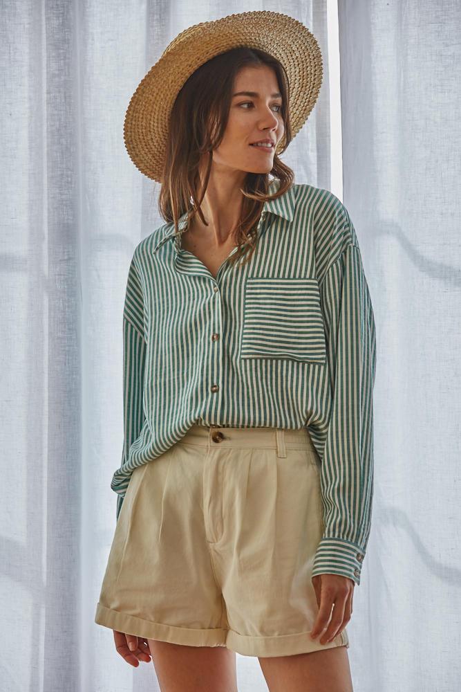 Olive and Bette's - Vincent Button Down - Green