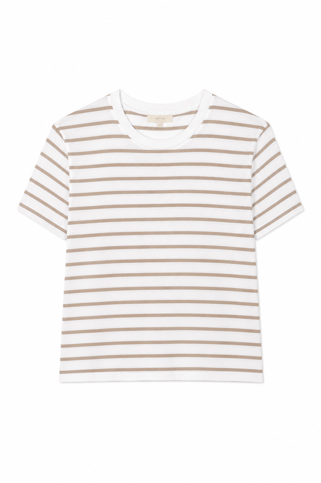 Perfect White Tee - Everett Stripe Crewneck Tee