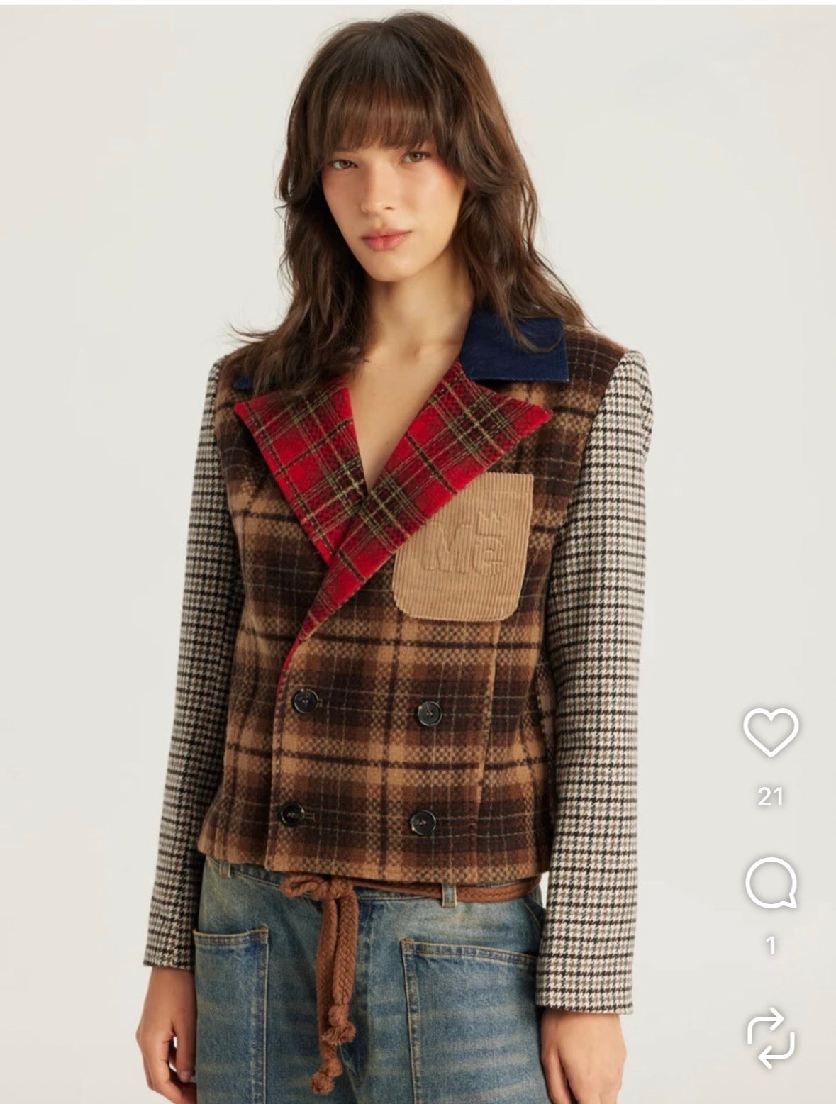 Me369 - Daphne Velvet Double Breasted Jacket