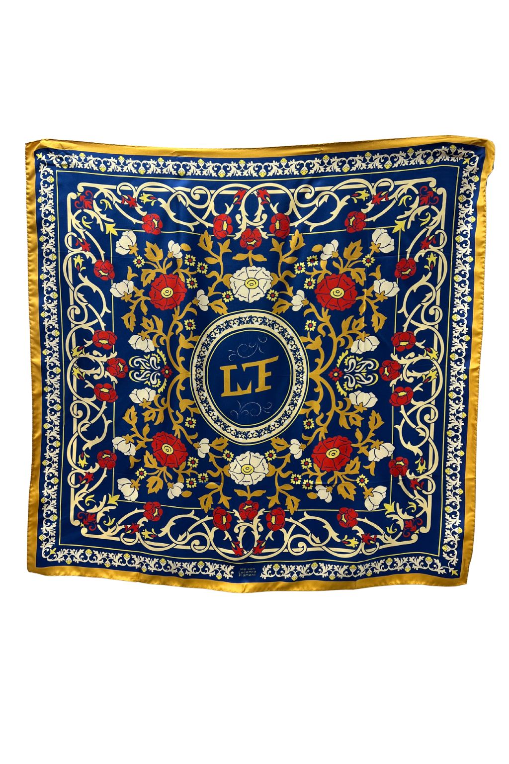 Maison Lecomte Flament - Silk Scarf - Marie Antoinette Navy