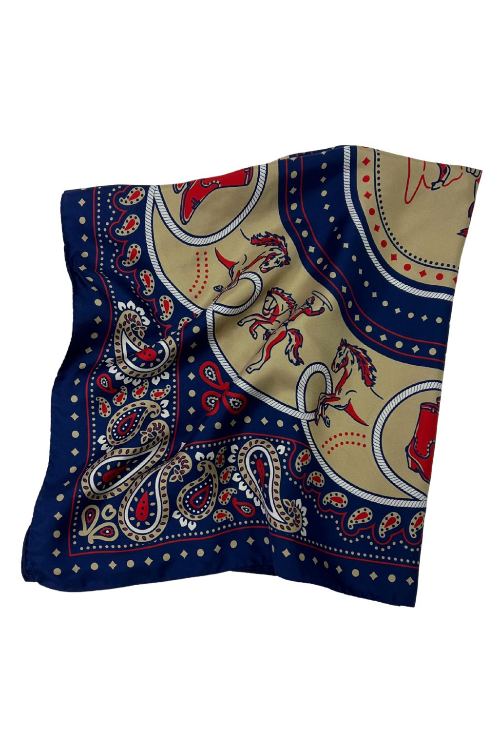 Maison Lecomte Flament - Silk Scarf - Rodeo Navy