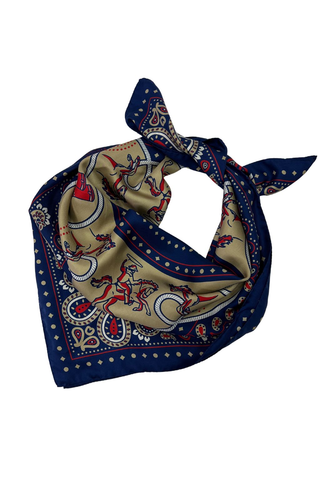 Maison Lecomte Flament - Silk Scarf - Rodeo Navy