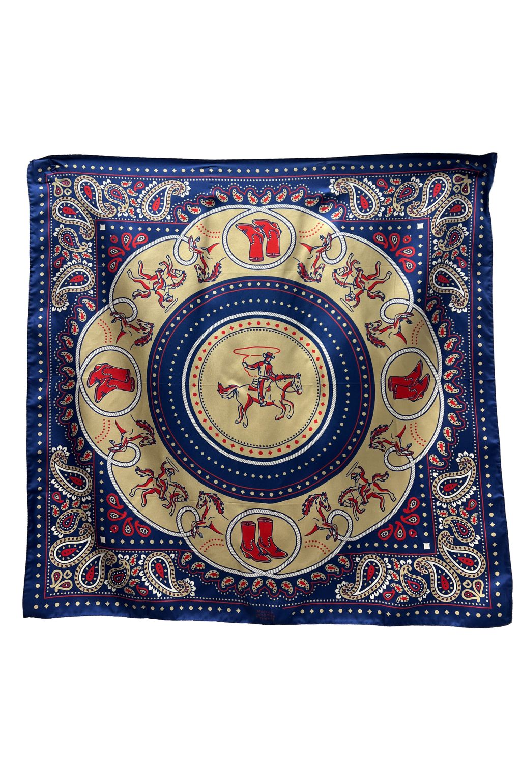Maison Lecomte Flament - Silk Scarf - Rodeo Navy