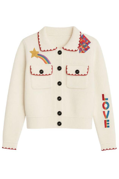Me369 - Josephine Sweater Jacket - White — Olive & Bette's