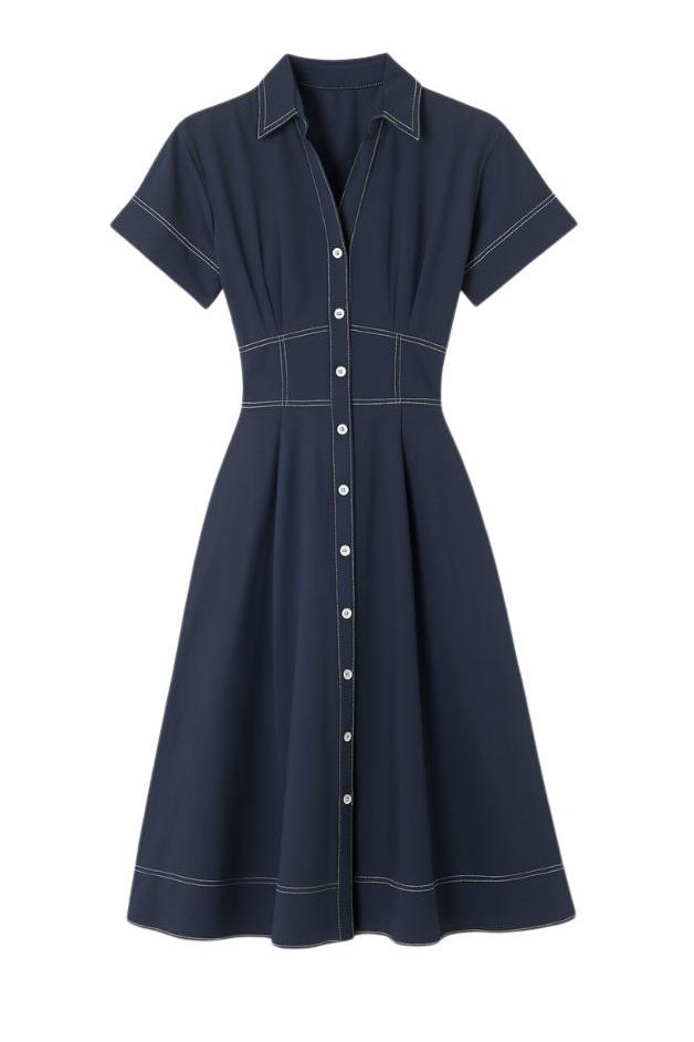 Olive and Bette's - Shirt Dress with Contrast Stitching