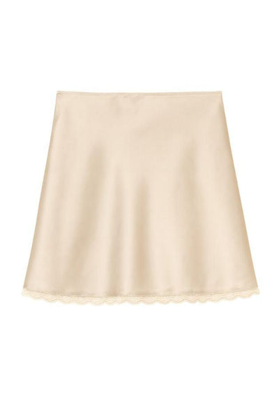 Road G - Lace Trim Satin Mini Skirt — Olive & Bette's