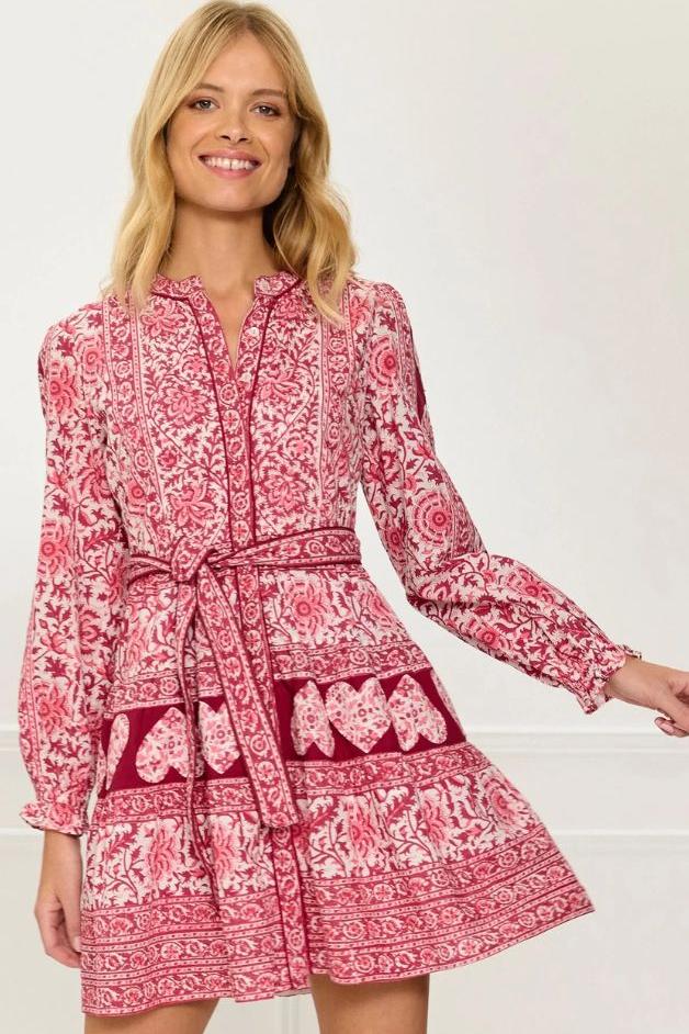 Pink City Prints - Gemma Mini - Burgundy Patchwork
