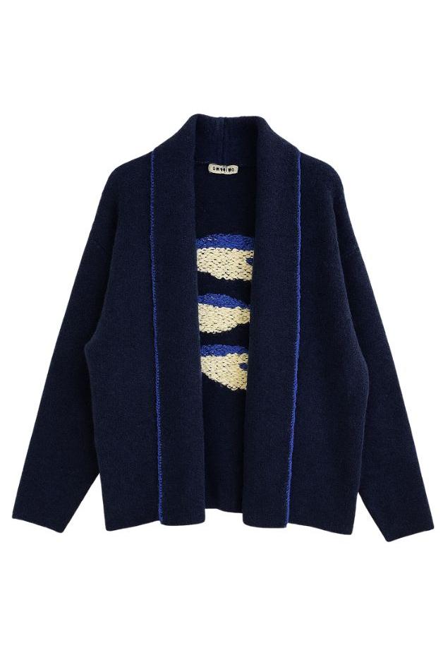 Olive and Bette's - 3 Fish Open Cardigan - Navy