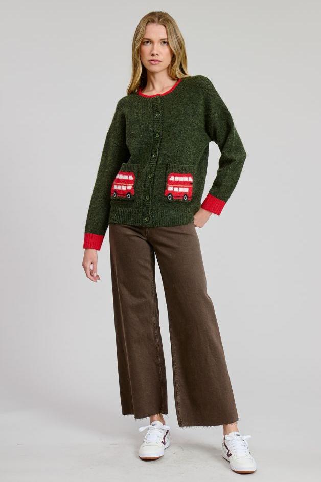 Olive and Bette's - Double Decker Cardigan - Olive