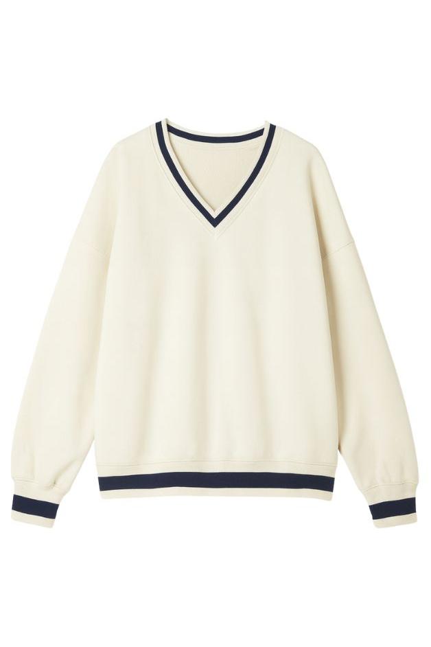 Road G - Stripe Hype Oversized Pullover - Cream