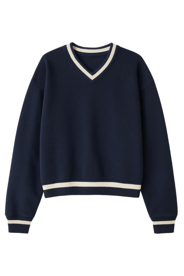 Road G - Stripe Hype Oversized Pullover - Navy
