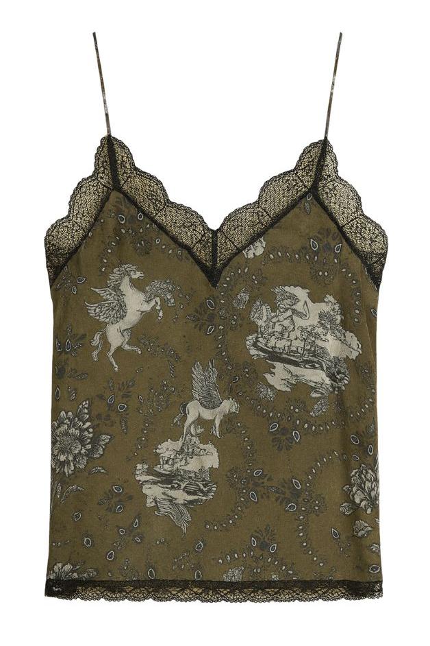 Las Surenas - Silk Top - Italian Coast Green