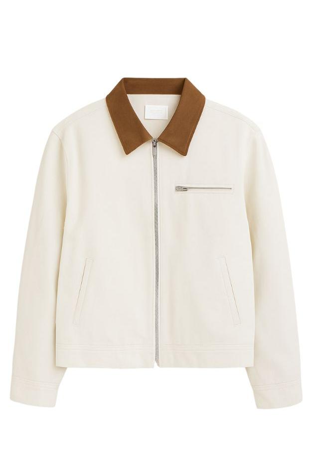 Road G - Corduroy Collar Utility Jacket - Cream